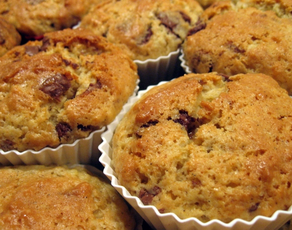 Bananmuffins med chokolade