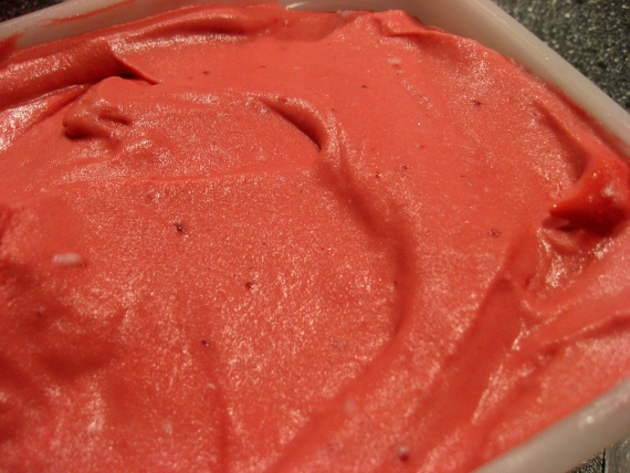 færdig hindbærsorbet